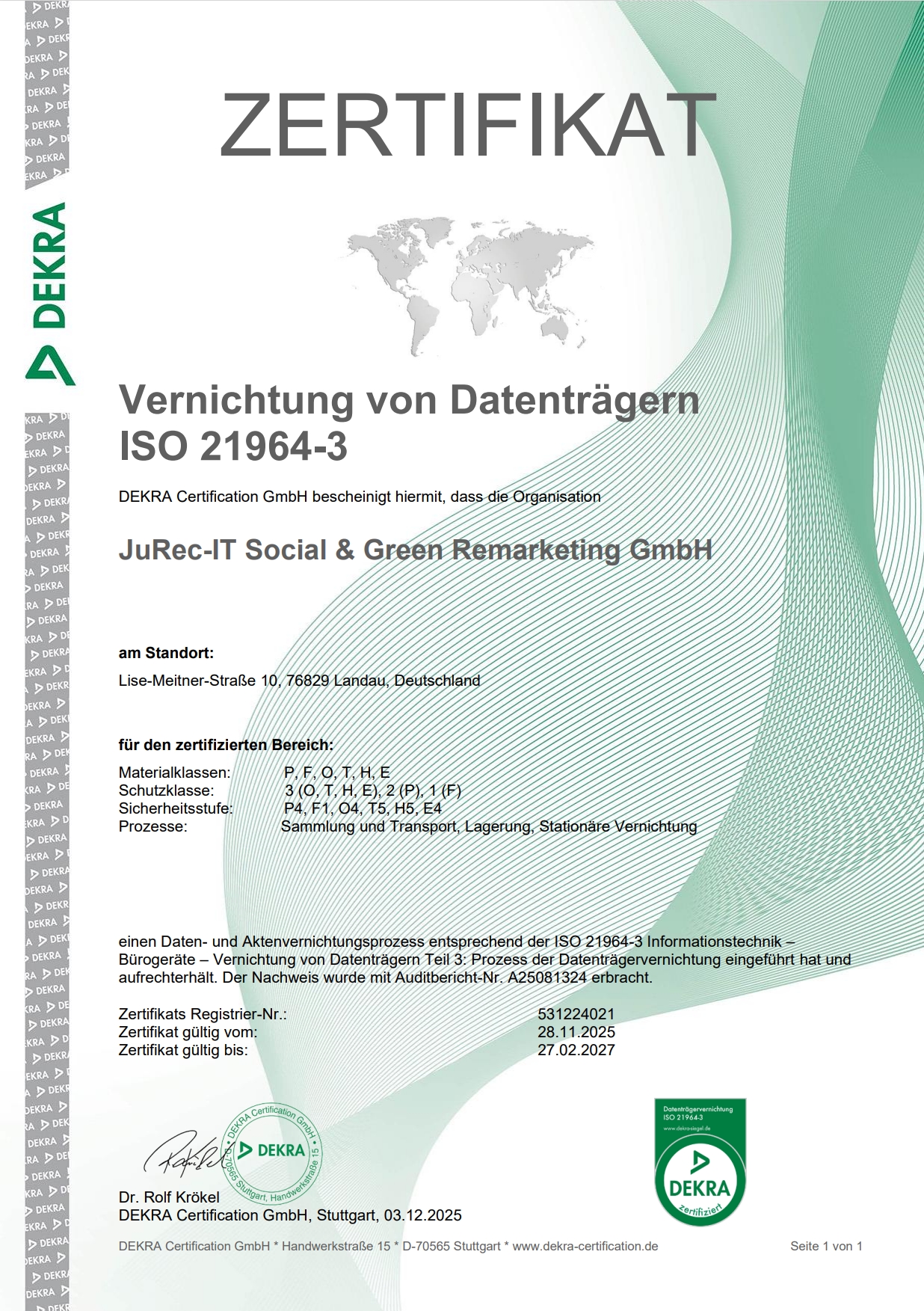 Ü4 Zertifikat ISO 21964-3